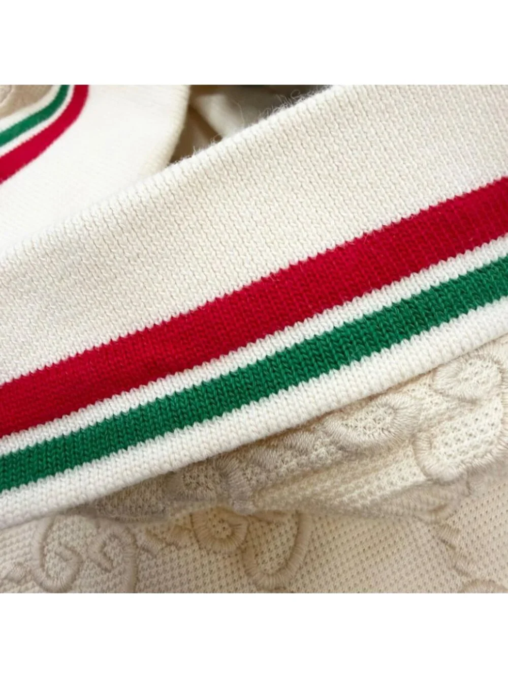 Gucci Web Stripe GG Cotton Pique Short Sleeve Polo Shirt Top Ivory XS
